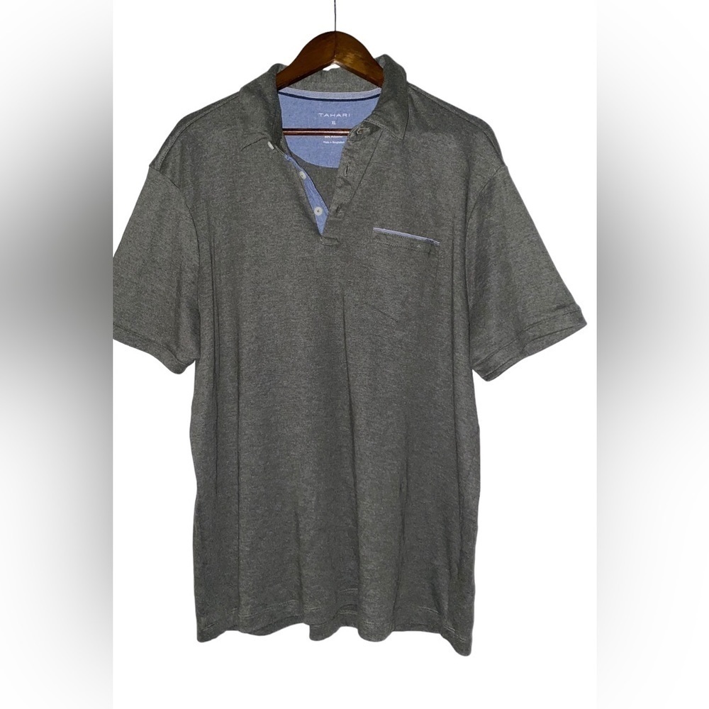 Tahari Interlock Men Fine Cotton Polo‎ Shirt Size XL Golf Performance Casual